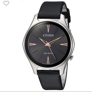 Citizen Women's 'Eco-Drive' leather dress watch